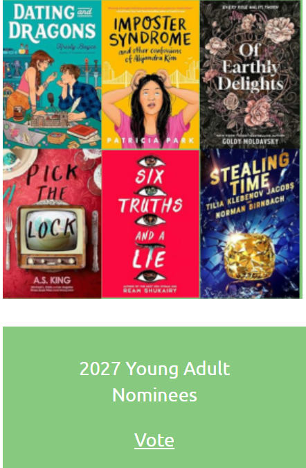 Stealing Time has been named 2027 Young Adult Nominee by the Nevada Library Association